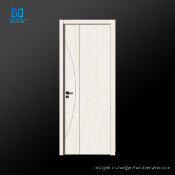 Puertas de estilo swing de paneles dobles estándar europeos para la puerta de chapa de madera de la casa GO-EG01